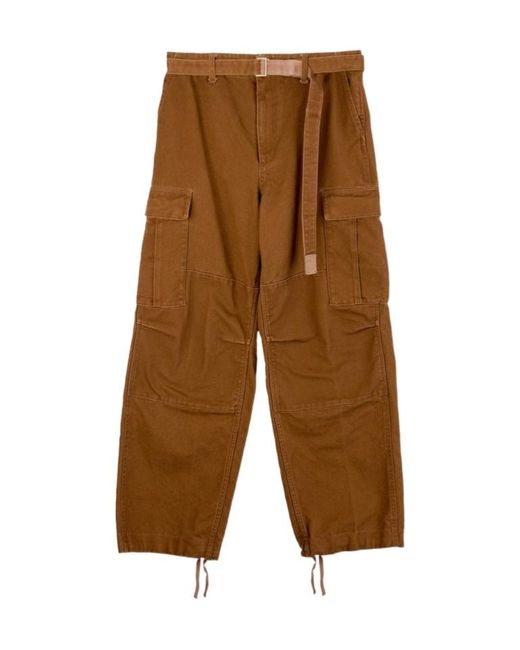 Sacai Brown X Carhartt Wip Duck Cotton Trousers