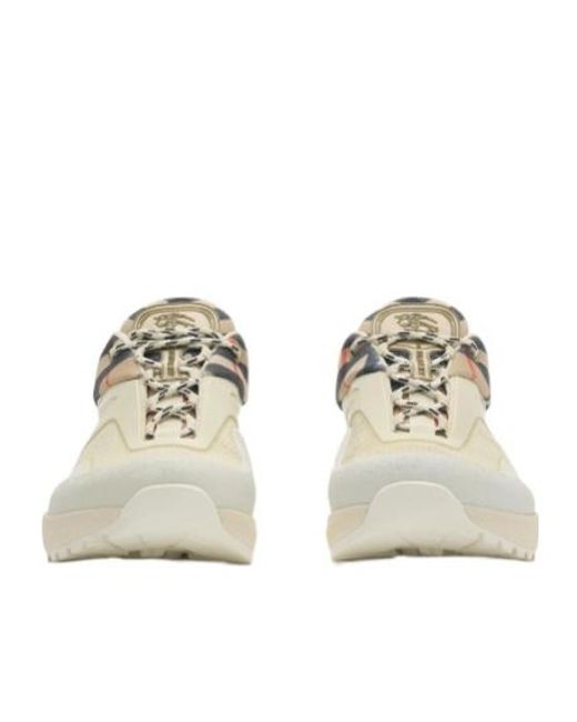 Burberry White Check Mesh Discover Sneakers for men