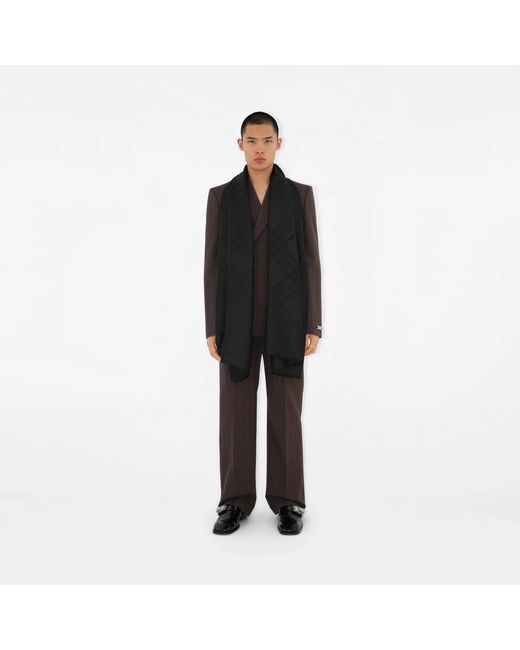 Burberry Black Checked Silk Scarf for men