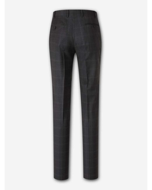 Canali Black Check-Pattern Single-Breasted Suit for men