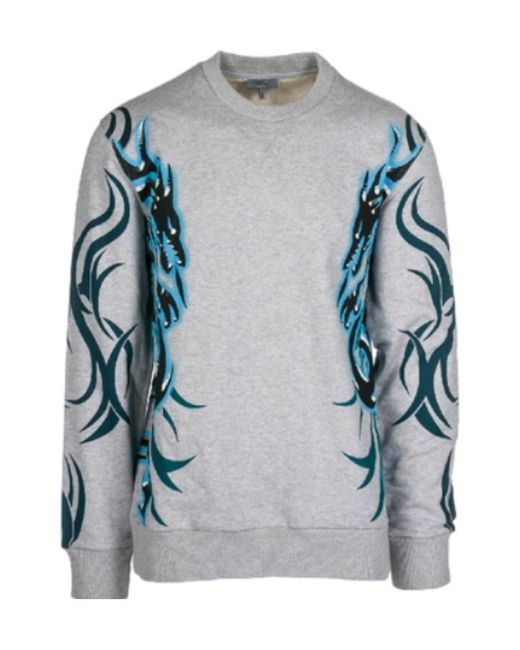 Lanvin Blue Printed Hoodie for men
