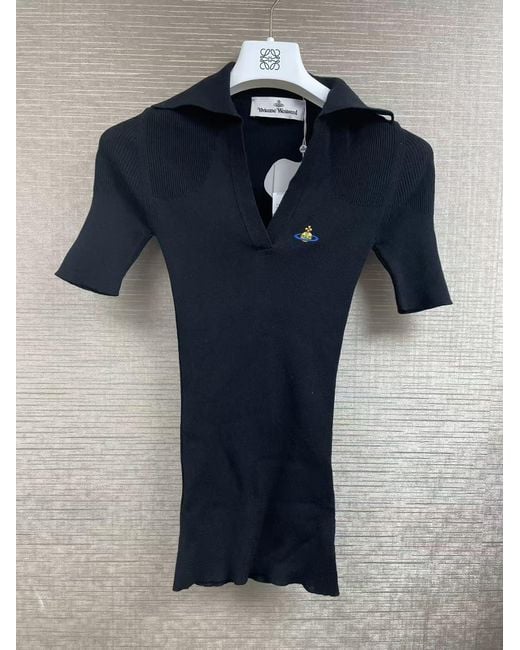 Vivienne Westwood White Orb-Embroidered Polo Top