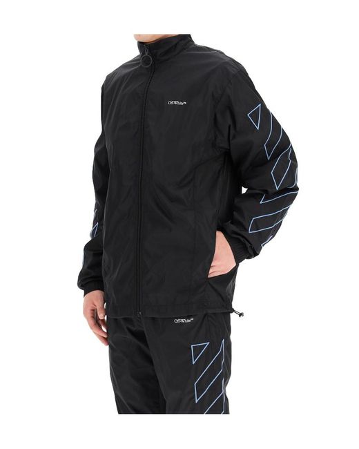 Off-White c/o Virgil Abloh Black Diagonal Stripe Long-Sleeved Jacket for men