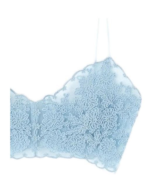 Ermanno Scervino Blue Lace Scalloped Top