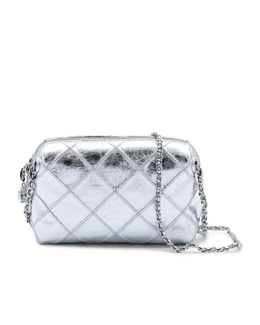 Tory Burch Gray Quilted Chain-Linked Shoulder Bag