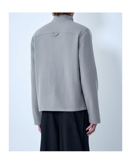 Rier Blue Zip-Up High Neck Jacket for men