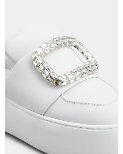 Roger Vivier White Embellished Platform Sandals