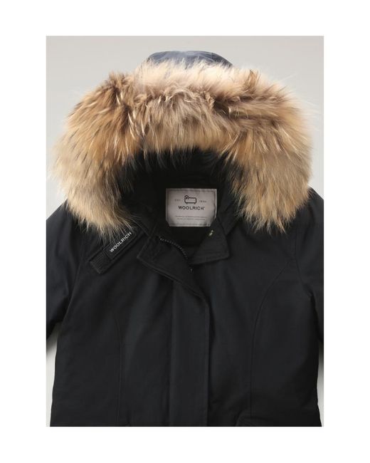 Woolrich Blue Arctic Fur-Trimmed Hooded Parka