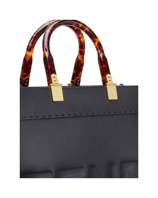 Fendi Black Sunshine Medium Tote Bag