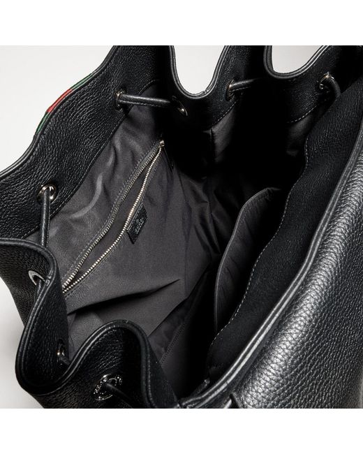 Gucci Black Web Trademark Medium Backpack for men