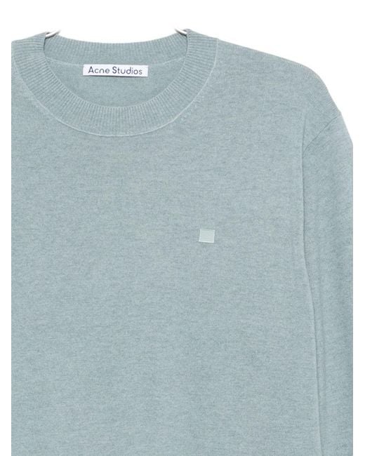 Acne Blue Crew Neck Sweater for men