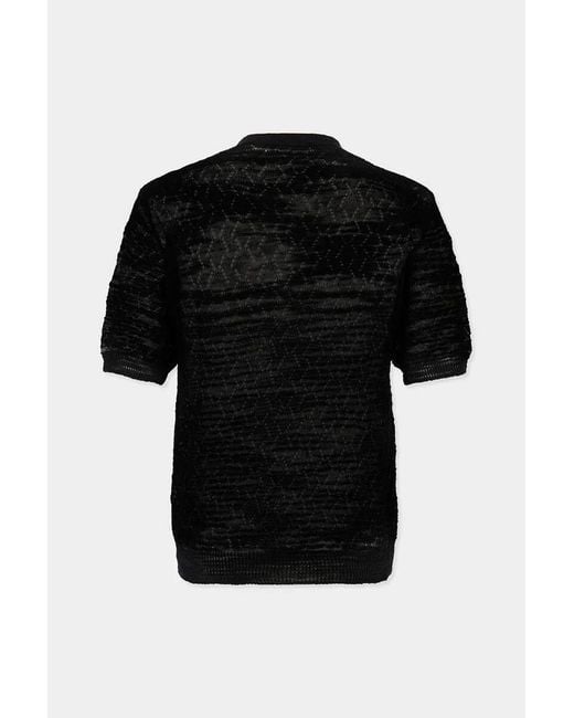 DSquared² Black T-Shirt Perforated for men