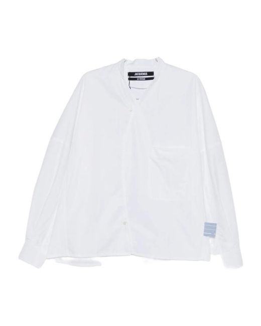 Jacquemus White Patch-Pocket Shirt for men