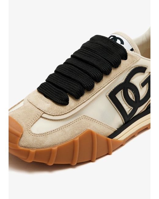 Dolce & Gabbana Natural Dg Logo Patch Sneakers for men