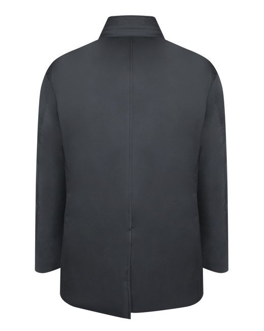 Moorer Blue Padded High Collar Coat for men