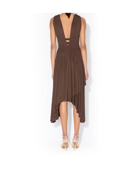 Alaïa Brown Alaïa Deesse V-Neck Dress