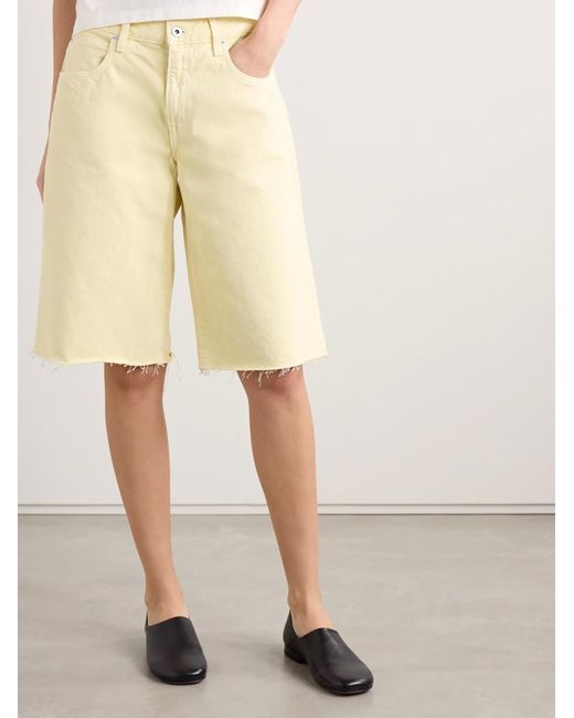 SLVRLAKE Denim Natural Mica Frayed Denim Shorts