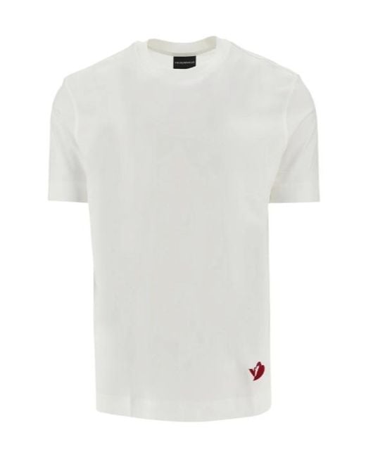 Emporio Armani White Logo T-Shirt for men