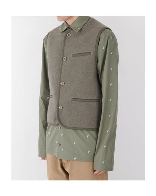 Rier Green Sleeveless Wool Vest for men