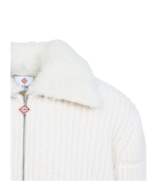 Casablanca White Knitted Padded Jacket for men