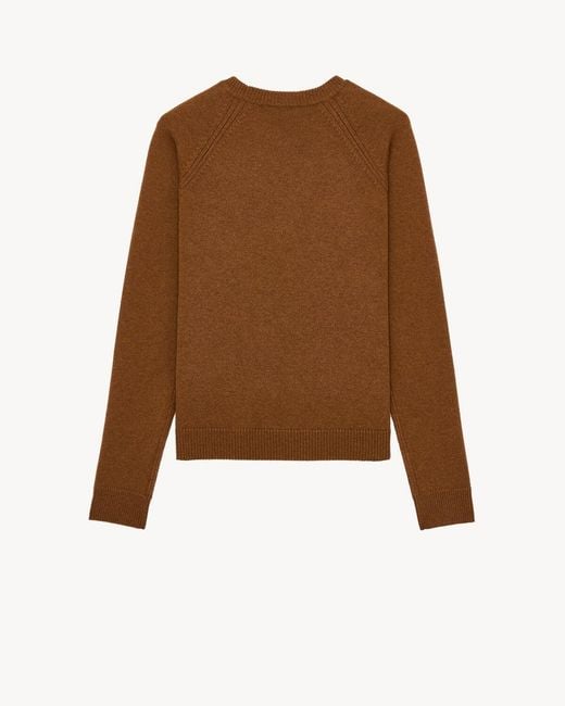 Saint Laurent Brown Cashmere Sweater for men