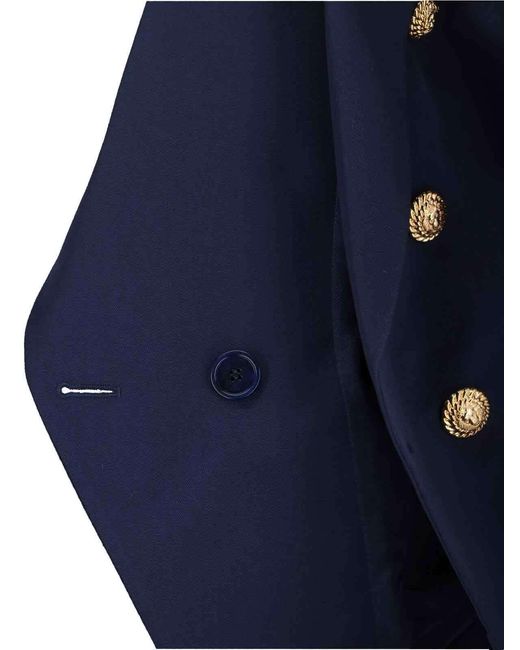 Balmain Blue Jackets Virgin Wool