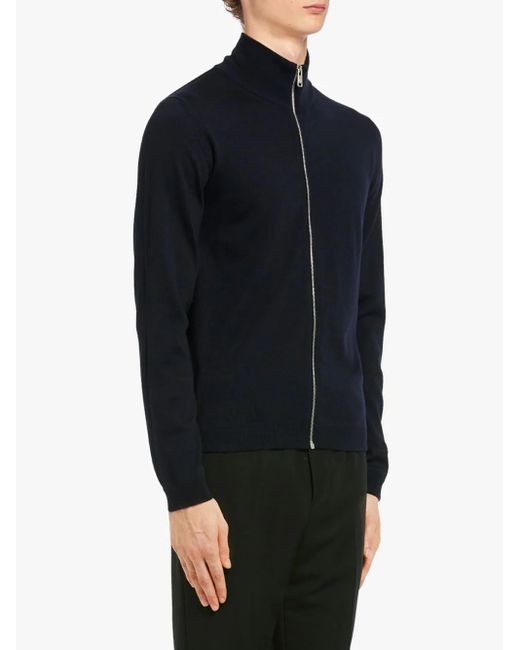 Prada Blue Wool Cardigan for men