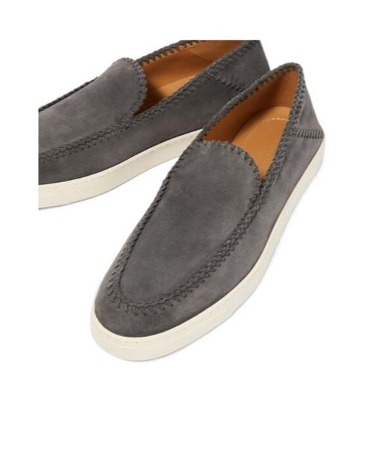 Giorgio Armani Gray Suede Loafers for men