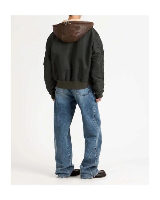 J.W. Anderson Black Hooded Bomber Jacket