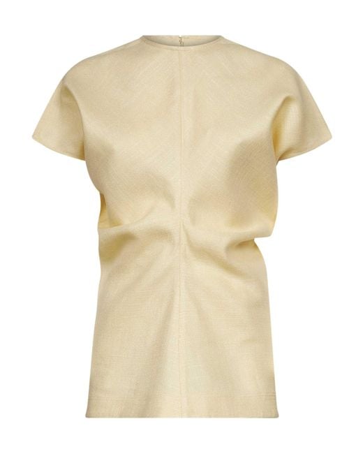 Totême Natural Gathered Short-Sleeve Top