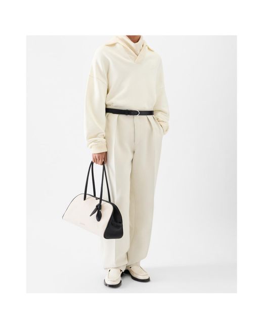 Jacquemus White The Punto Long-Sleeved Polo Shirt for men