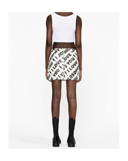Philosophy Di Lorenzo Serafini White High Waist Mini Skirt