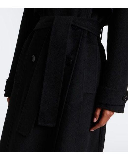 Frankie Shop Black Nikola Padded Wool And Cashmere Trench Coat