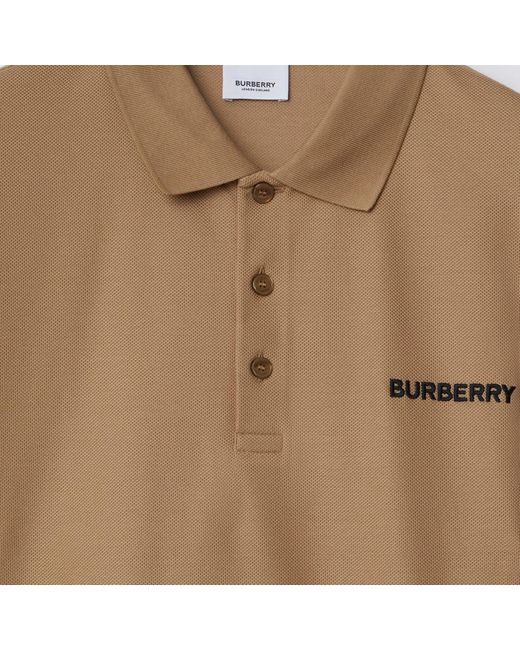 Burberry Brown Polo Shirt With Lapel Short Sleeve for men