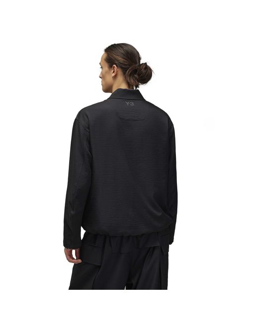 Y-3 Blue Cropped Collared Overshirt Jacket for men