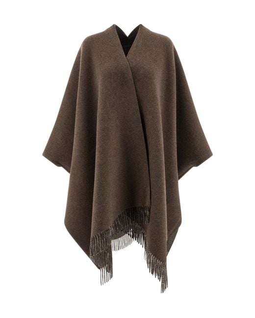 Brunello Cucinelli Gray Double-Sided Cloak