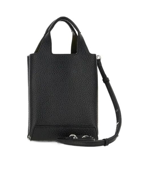 Hogan Black Logo Embossed Top Handle Bag
