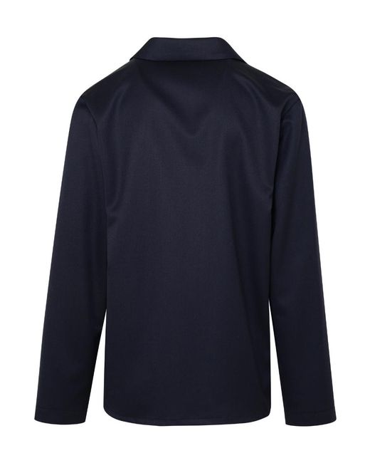 A.P.C. Blue Long-Sleeved Shirt Jacket for men