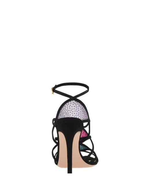 Gianvito Rossi Black Strappy Crystal Heeled Sandals