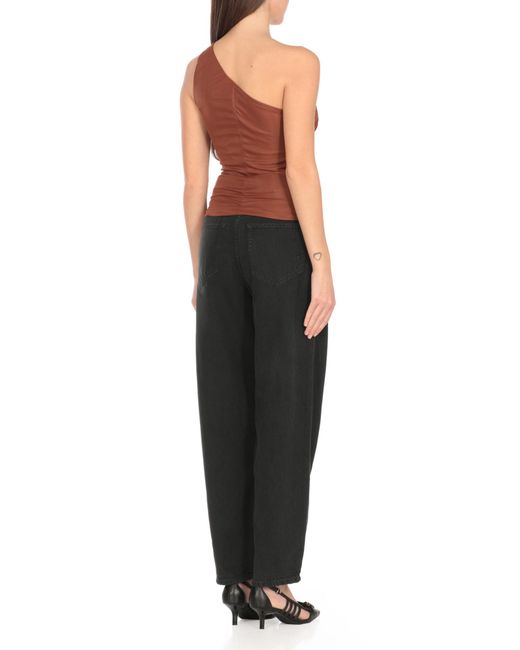 Pinko Orange One-Shoulder Tulle Top