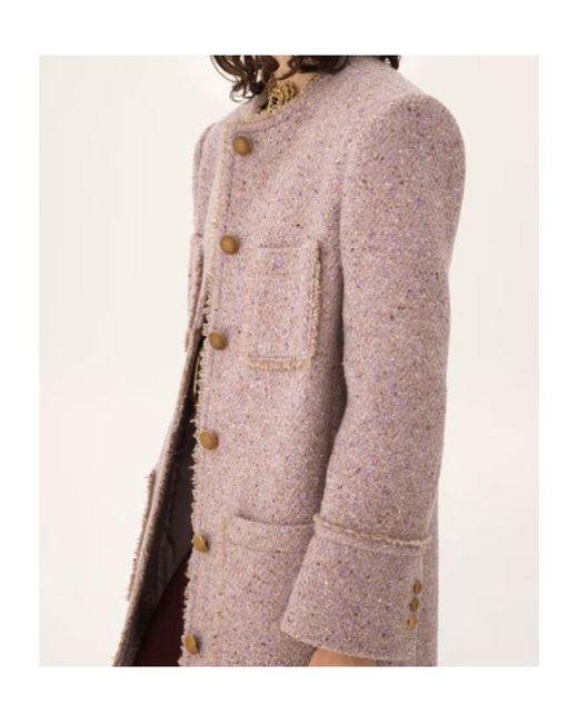 Chloé Purple Button Patch Pocket Coat
