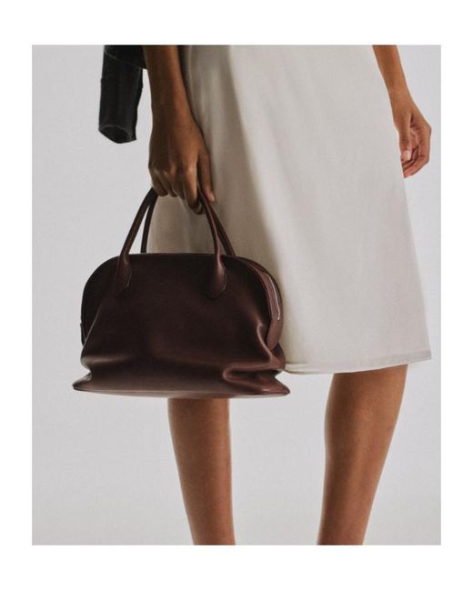 The Row Brown Curved-Zip Tote Bag