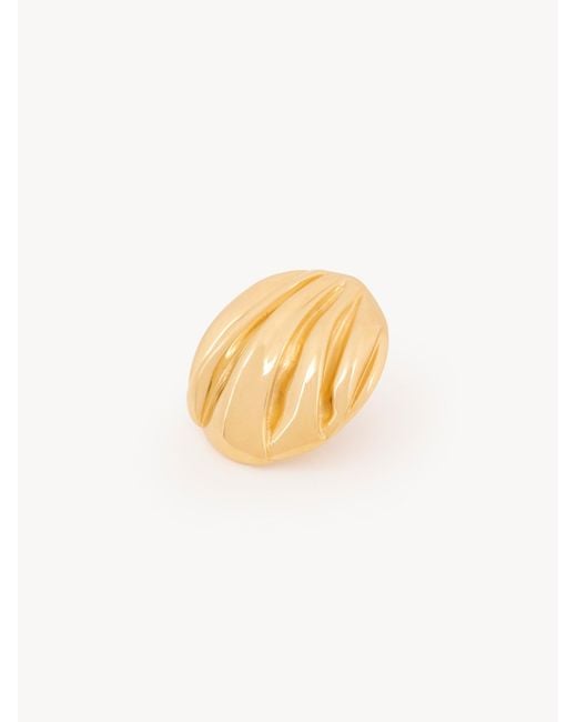 Chloé Metallic Chloé Pleats Clip-On Earrings