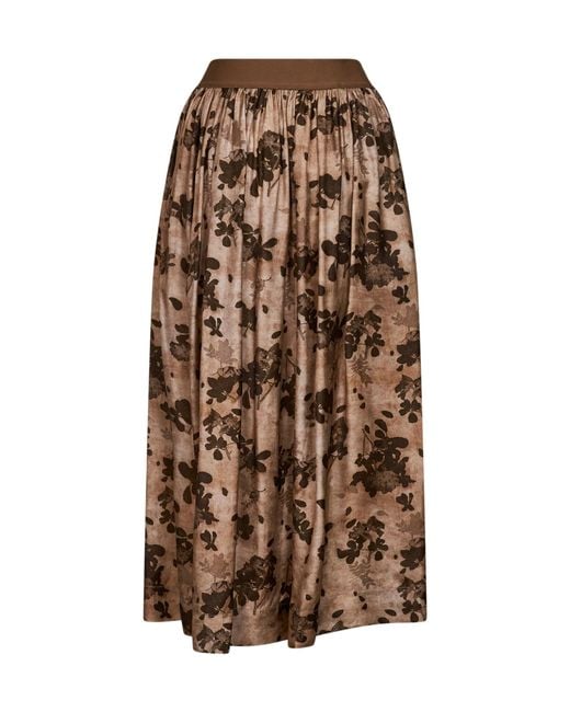 Uma Wang Brown Elastic-Waist Skirt