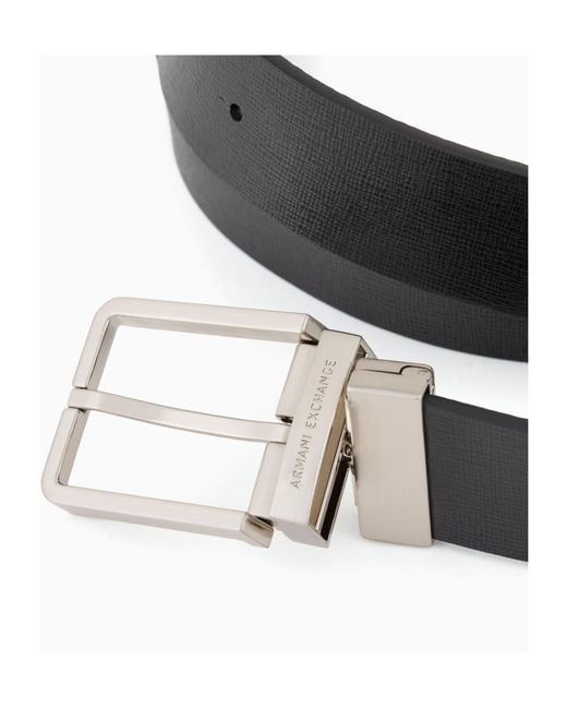 ARMANI EXCHANGE White Logo-Buckle Belt for men