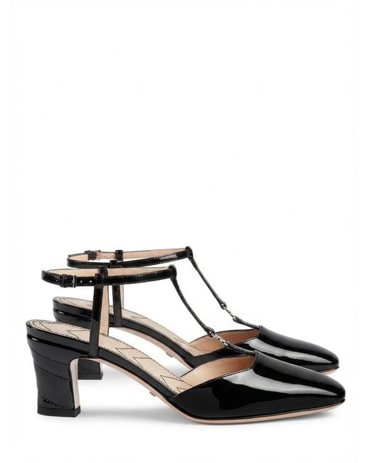 Gucci Black Double G Slingback Pumps
