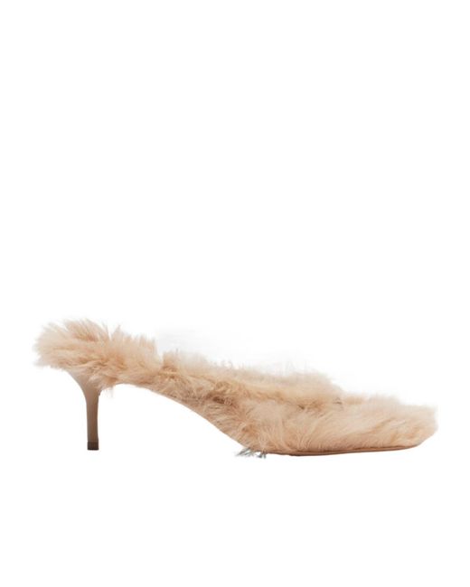 Acne Natural Shearling Thong Sandals