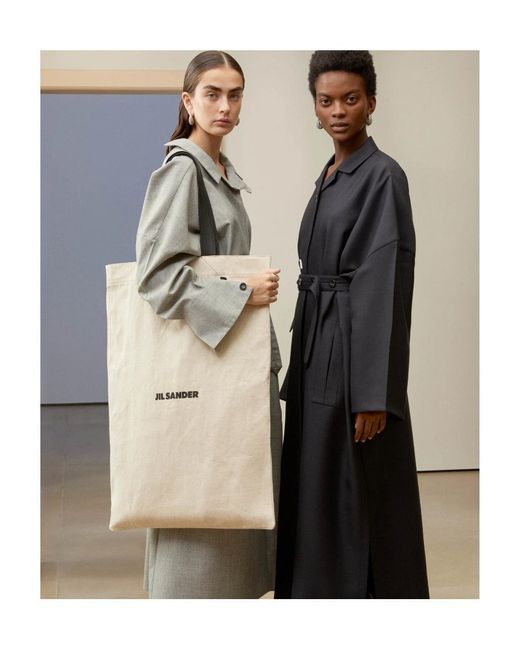 Jil Sander White Large Flat Shopper Tote