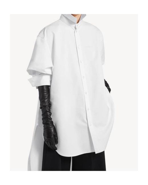 Balenciaga White Maxi Train Shirt
