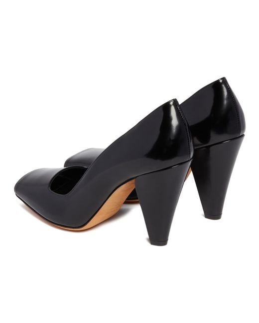 Khaite Black Cedar Square Toe Patent Pumps